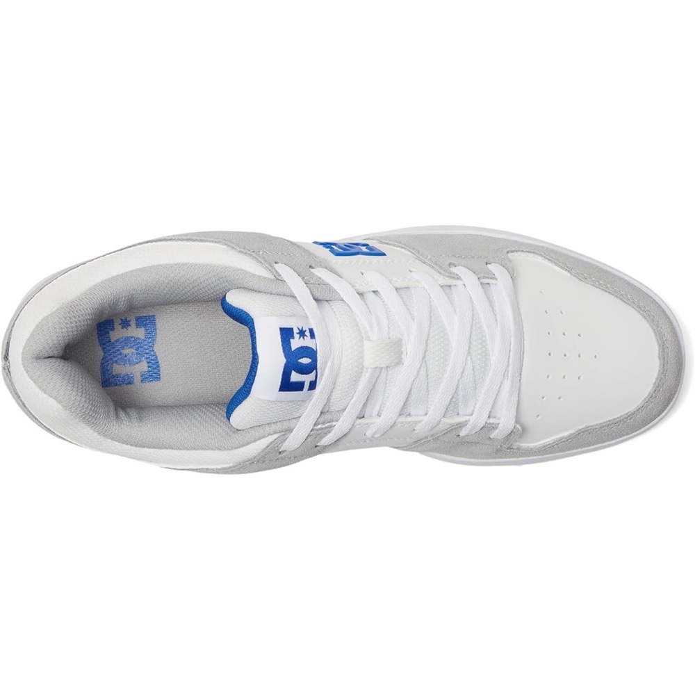 DC Men's Cure Casual Low Top Skate Shoes Sneakers, White/Grey/Blue, 13 - Picture 2 of 7